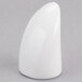 A close-up of a white Libbey Royal Rideau porcelain salt shaker.