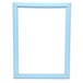 A blue rectangular frame with a white border.