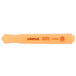 A Universal fluorescent orange highlighter with a chisel tip.