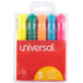 A package of Universal desk style highlighters in assorted fluorescent colors.