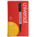 A red box with white text for Universal black bullet tip permanent markers.