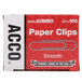 A red box of Acco jumbo paper clips with a silver paper clip on the front.