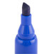 A blue Universal chisel tip permanent marker.