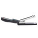 A Bostitch black desktop stapler with a black handle and silver accents.