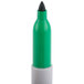 A green Sharpie fine point marker with a black tip.
