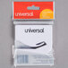 A Universal white plastic concealed blade letter opener in a plastic package.