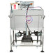 A Noble Warewashing II double rack corner dishwasher with hoses and pipes.