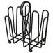 A black metal Tablecraft jelly packet rack with loops.