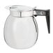 A Thunder Group stainless steel coffee decanter with a black handle.