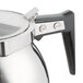 A Thunder Group stainless steel coffee decanter with a black handle.