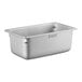 A Vigor 1/4 size stainless steel steam table pan.