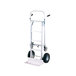 A Harper aluminum hand truck with dual pin handle and pneumatic wheels.
