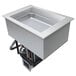 A stainless steel Hatco drop-in cold food well with a drain.