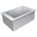 A white rectangular Hatco drop-in cold food well with a rectangular bottom.