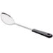 An American Metalcraft stainless steel solid spoon with a black handle and silver spoon.