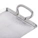 An American Metalcraft small rectangular stainless steel griddle with a hammered design and handles.