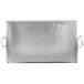 An American Metalcraft hammered stainless steel rectangular tray with handles.