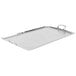 An American Metalcraft large rectangular hammered stainless steel tray with handles.