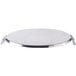 An American Metalcraft stainless steel oval griddle tray with hammered edges and handles.