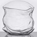 An American Metalcraft clear glass zipper bag with wavy lines.