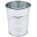 An American Metalcraft galvanized soup can with lid on a white background.