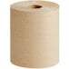 A roll of brown Lavex hardwound paper towel.