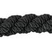 A close-up of the braided knot on a black American Metalcraft rope.