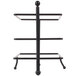 An American Metalcraft Ironworks black metal rectangular display stand with three tiers.
