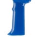 A blue plastic Shurtape tape gun with a black handle.