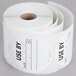 A roll of white National Checking Company Use By labels.
