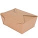 A brown Fold-Pak Bio-Plus-Earth take-out box with a lid.