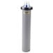 A grey cylindrical San Jamar EZ-Fit in-counter portion cup dispenser with a clear cap.