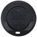 A black Eco-Products plastic lid for hot cups with text that reads "ecolid 25% recycled"