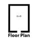A floor plan for a house with a square and a rectangle inside a black rectangular object with white text.