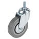 A Choice swivel stem caster with a grey wheel and metal screw.