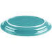 A turquoise Fiesta china platter with a white rim.