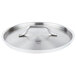 A silver Vollrath stainless steel lid with a handle.