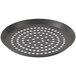 An American Metalcraft 10" Super Perforated Hard Coat Anodized Aluminum pizza pan with holes.