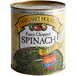A can of Can Chopped Spinach with a label.