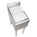 A stainless steel Eagle Group underbar ice chest with a lid.