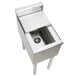 An Eagle Group 1800 Series stainless steel underbar ice chest with a lid and drain.