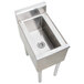An Eagle Group stainless steel underbar ice chest with legs.