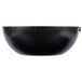 A black Fineline plastic bowl with a curved surface.