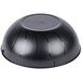 A black Fineline plastic bowl with a lid.