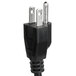 A black power cord with two plugs on the end.