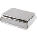 A silver rectangular Cardinal Detecto all-purpose portion scale with a lid on top.