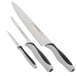 A Dexter-Russell 3-piece knife set with black handles and white blades.
