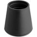 A black rubber cone with a hole at the bottom.