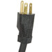A black power cord with a plug.