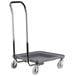 A gray Noble Products dish rack and glass rack dolly with metal handles and wheels.